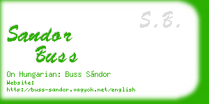 sandor buss business card