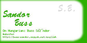 sandor buss business card